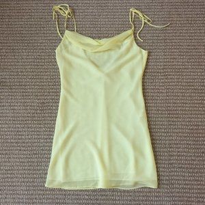LPA Cowl Mini Slip Dress Yellow Small